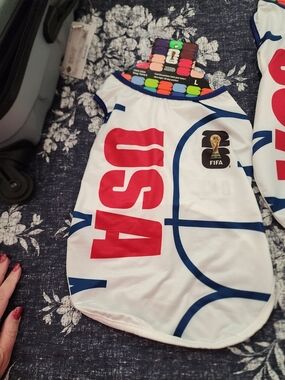 FIFA USA Dog Jersey in White with Red and Navy World Cup 2026